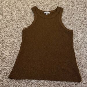 AGOLDE Chocolate Ribbed Tank Top